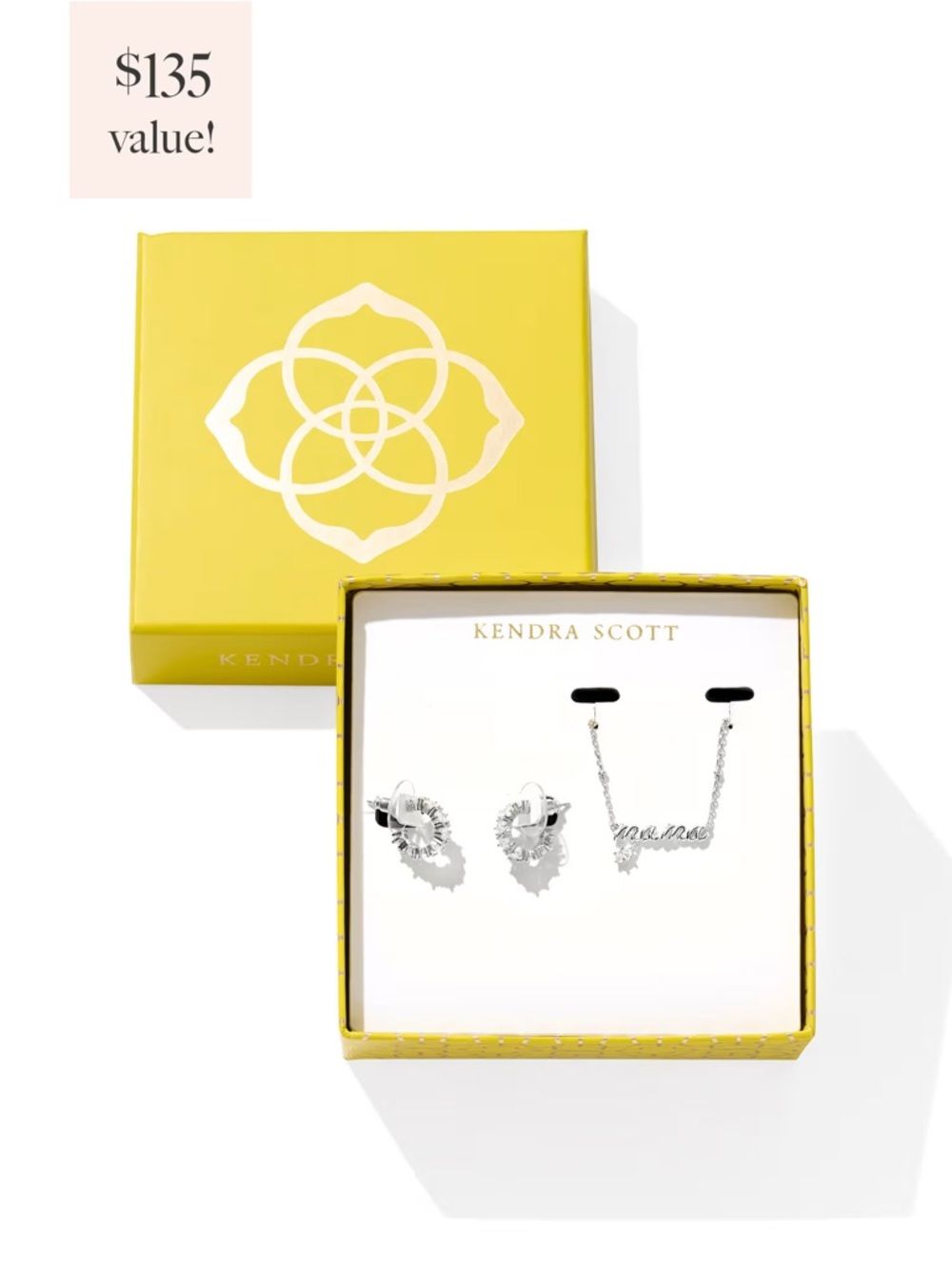 NWT Kendra Scott Gift set of Mama necklace and Cailin earrings in Silver - Picture 5 of 7